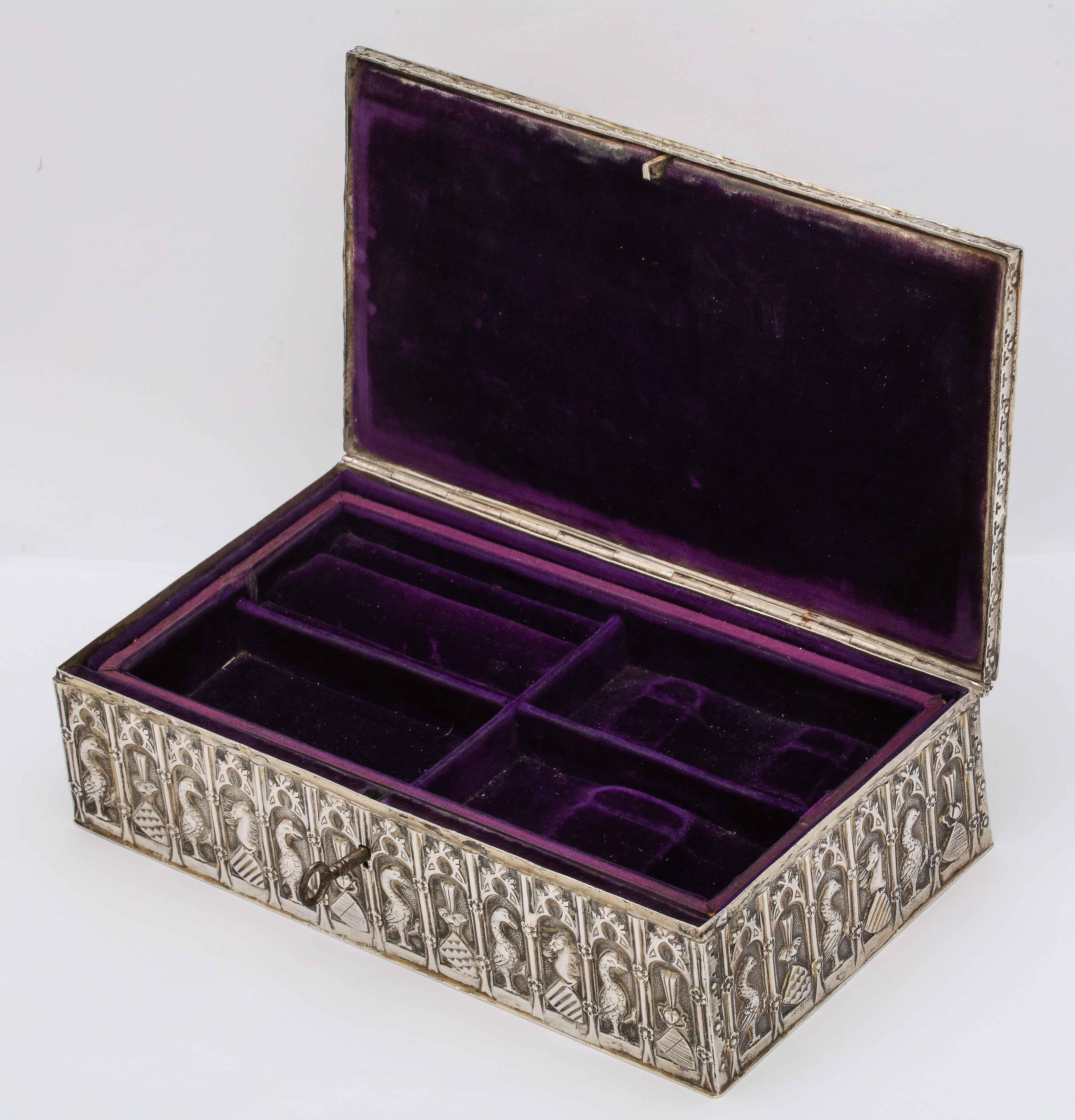 Medieval Style Continental Silver Jewelry Box 3