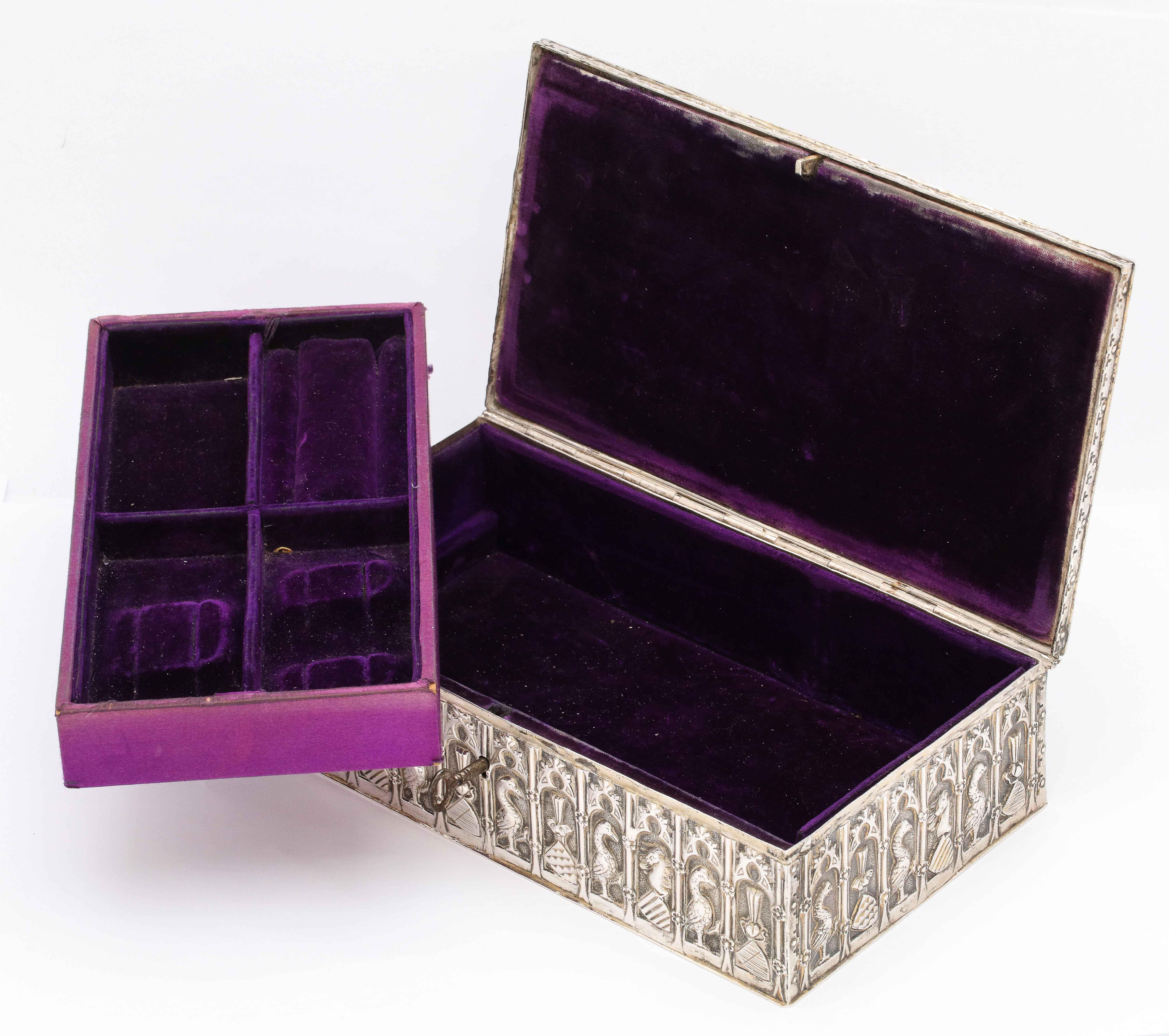 Medieval Style Continental Silver Jewelry Box 8