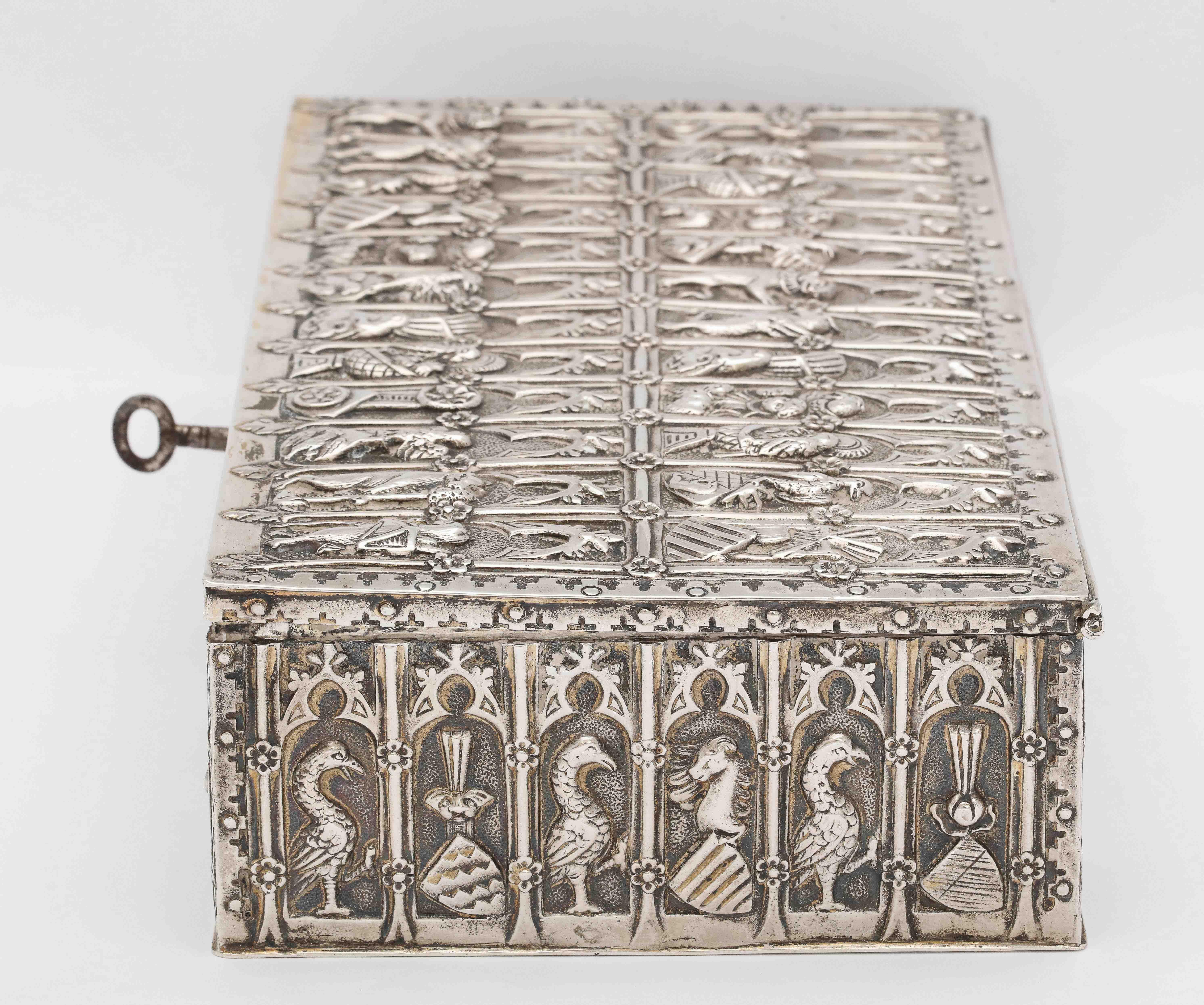 Medieval Style Continental Silver Jewelry Box 2