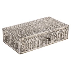 Medieval Style Continental Silver Jewelry Box