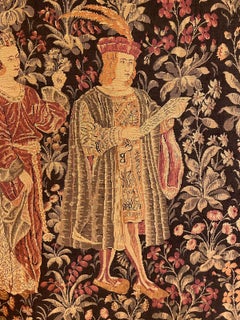 Medieval Tapestry Characters Surrounded by A Thousand Flowers