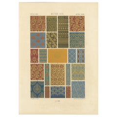 Motifs textiles médiévaux - Tissus décoratifs du Moyen Âge, planche XLVII, c.1869