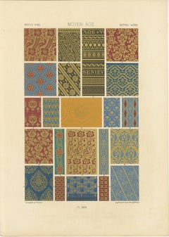 Patrones textiles medievales - Tejidos decorativos de la Edad Media, Lámina XLVII, c.1869