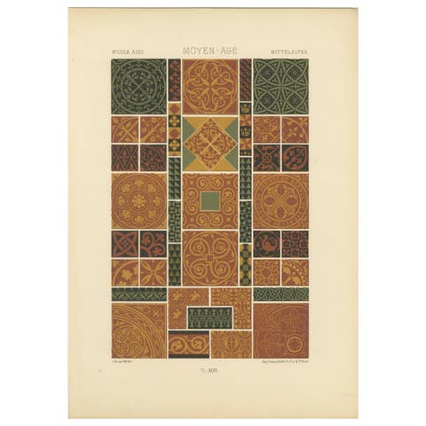 Medieval Tile Designs – Romanesque and Gothic Motifs, Plate XLVI, c.1869
