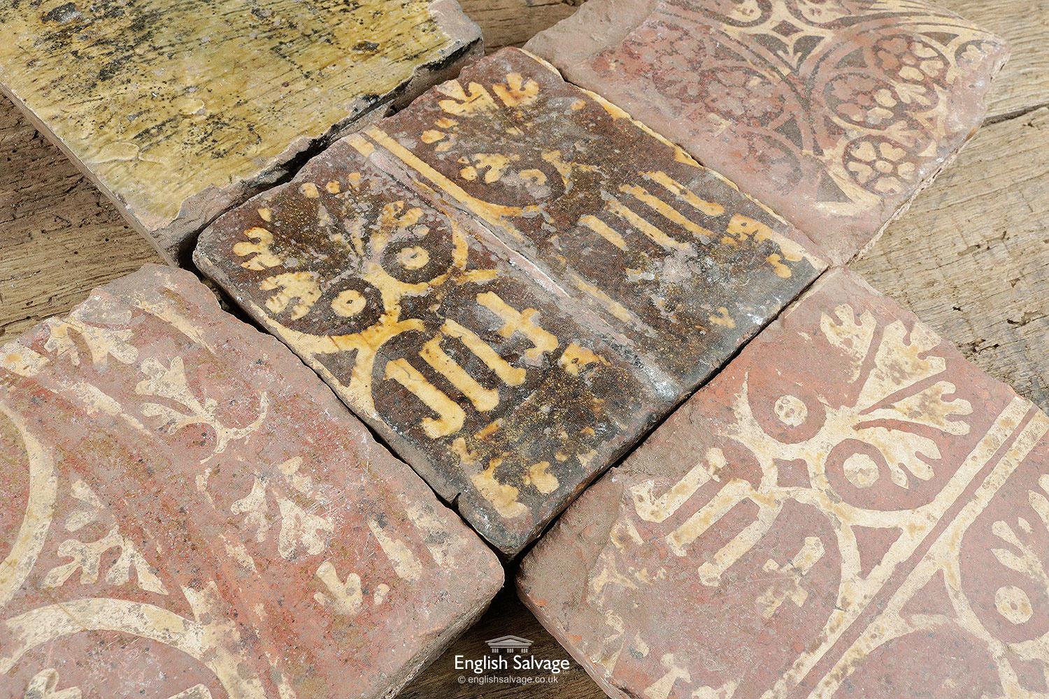 Medieval Tiles Reputedly from Malvern Priory, 20th Century For Sale 1