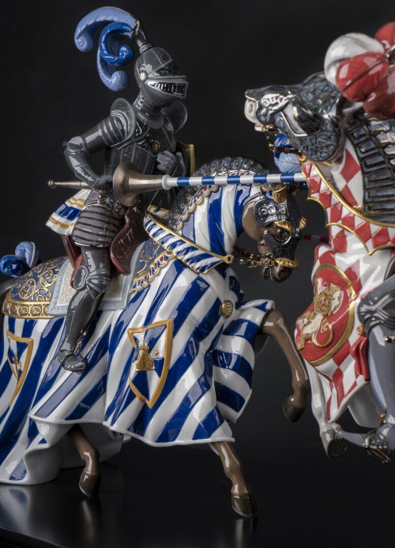 Honor and loyalty are the supreme values of medieval knights, the heroes of a fascinating, romantic era that inspired this spectacular high porcelain limited edition. The ornamental wealth of the heraldic emblems of knights and their sumptuous armor
