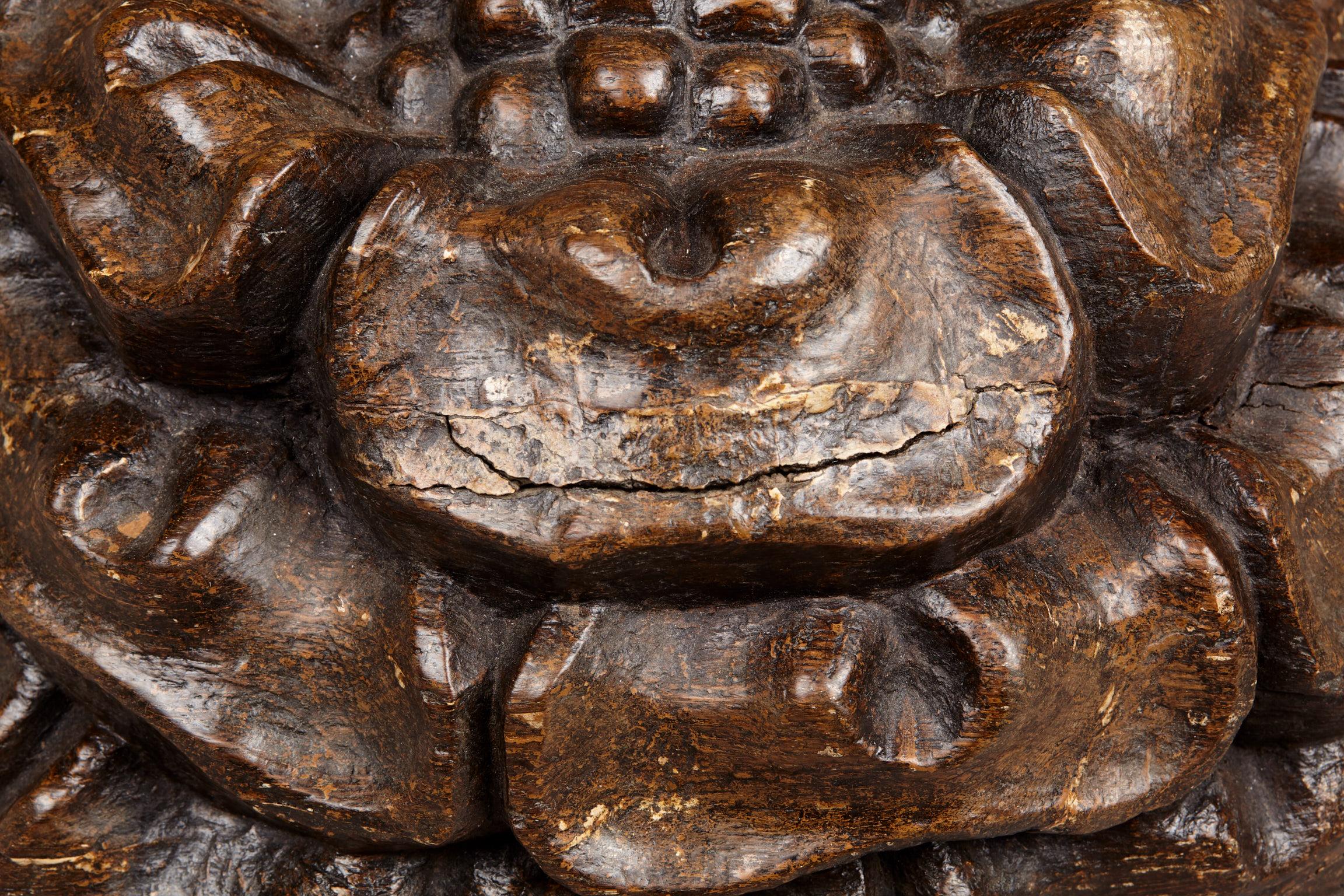 Carved Medieval Tudor Rose Oak Ceiling Boss, English