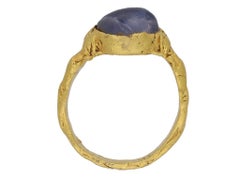 Anello Medievale Zoomorfo con Zaffiro in Oro