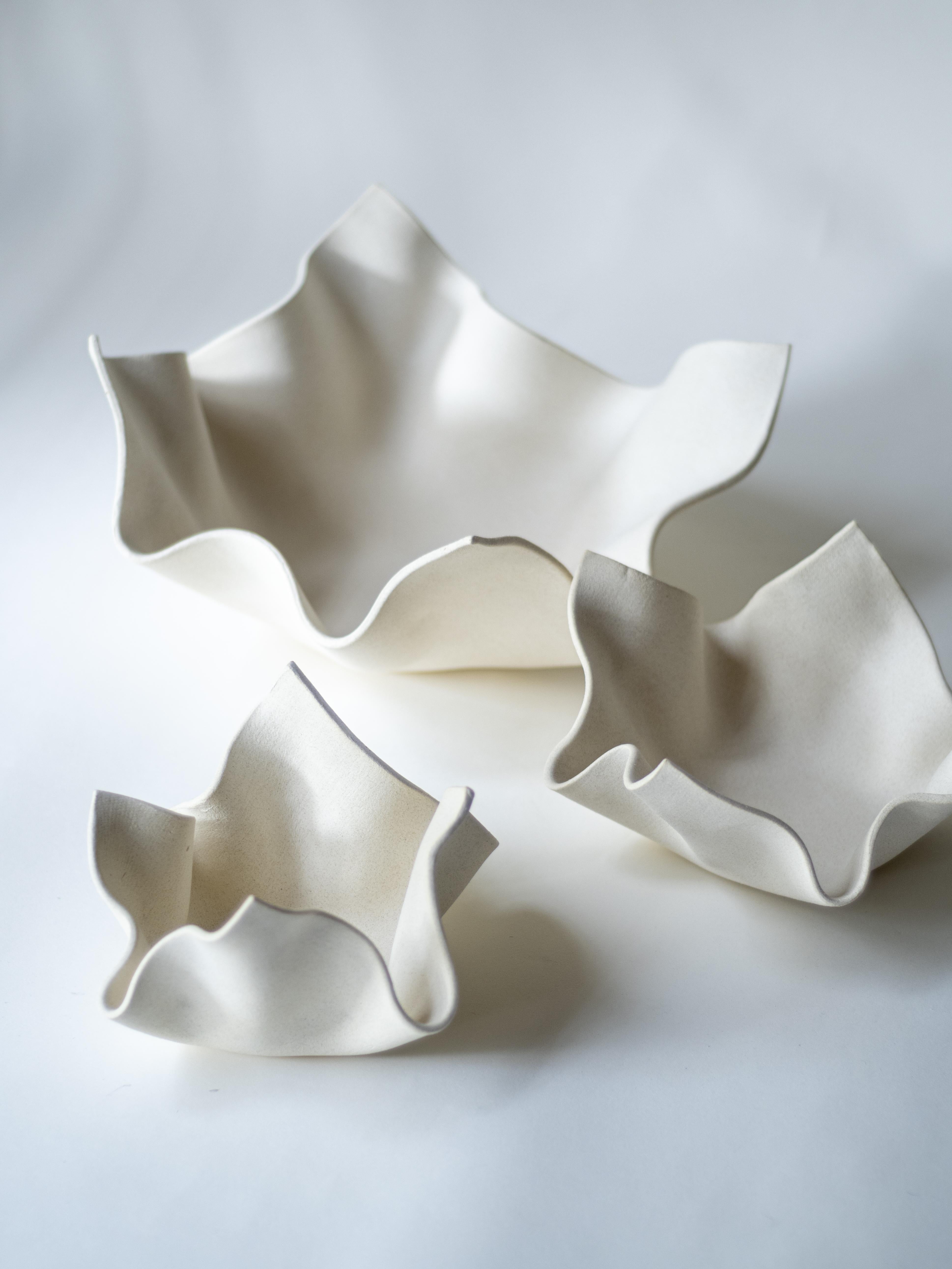 Medium Ceramic Fabric Bowl For Sale 1