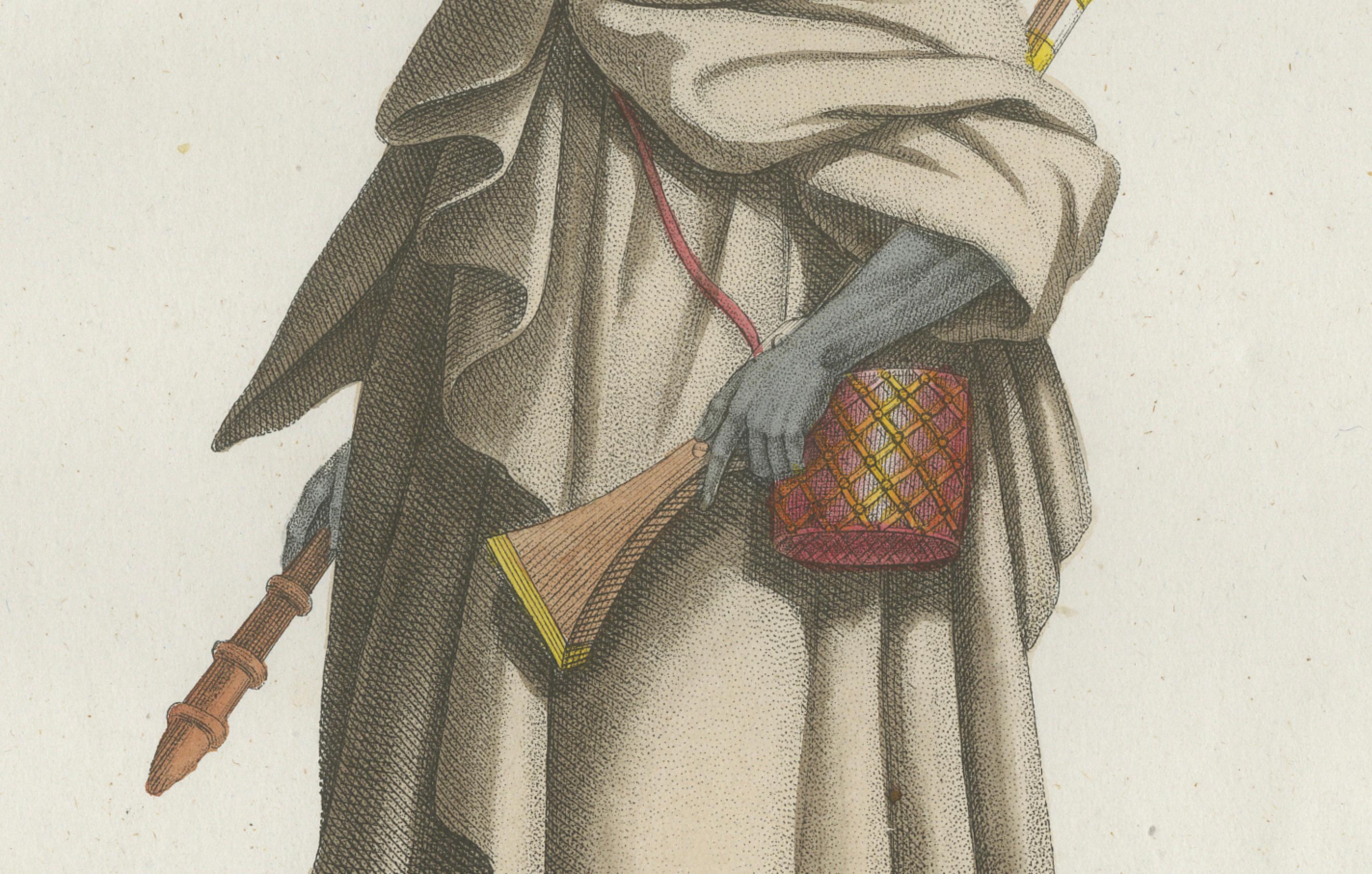 Medina Mann Kostüm Druck - Antike handkolorierte Lithographie, 1854 (Französisch) im Angebot