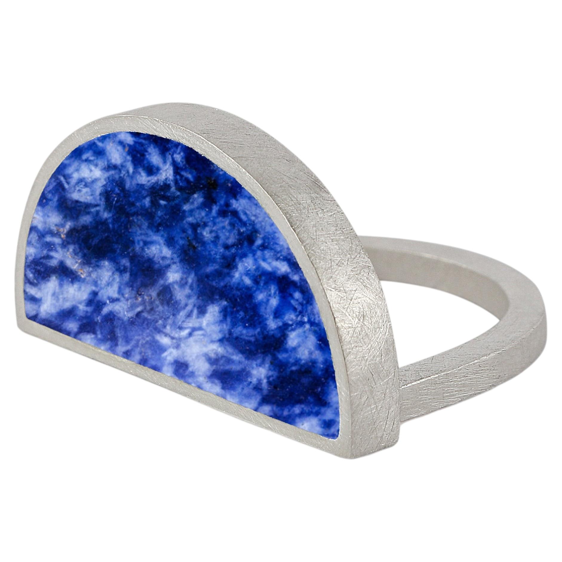Medio Círculo Ring in Sterling Silver 925 & Gemstone by Alejandra Campos Taylor