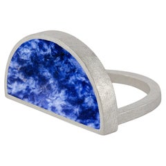 Medio Círculo Ring in Sterling Silver 925 & Gemstone by Alejandra Campos Taylor