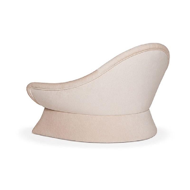 Meditationssessel, angeboten in reiner weißer Chenille (Moderne) im Angebot