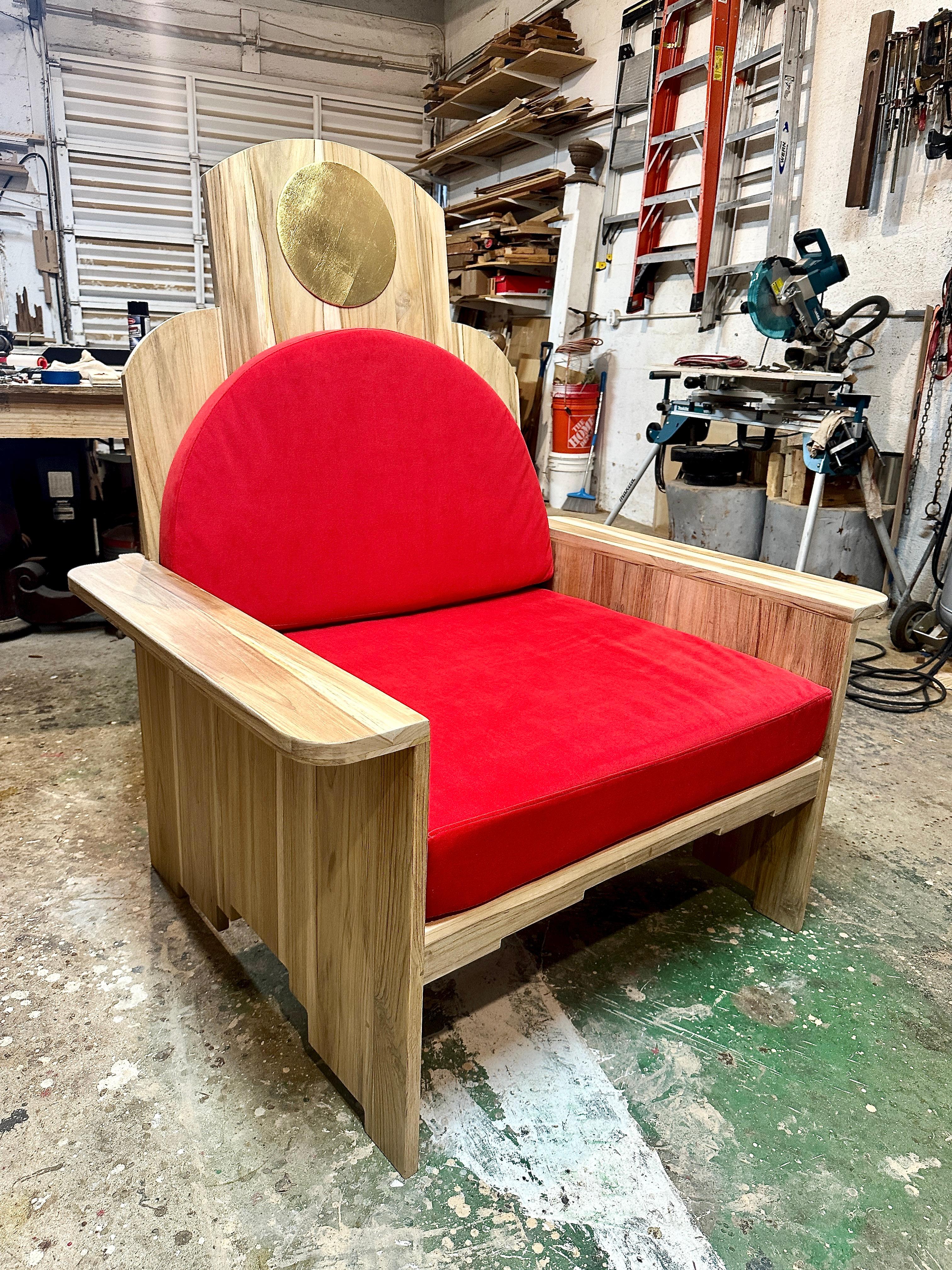 Meditation Chair, Solid Teak, Designed and Handcrafted by Rafael Calvo For Sale 2