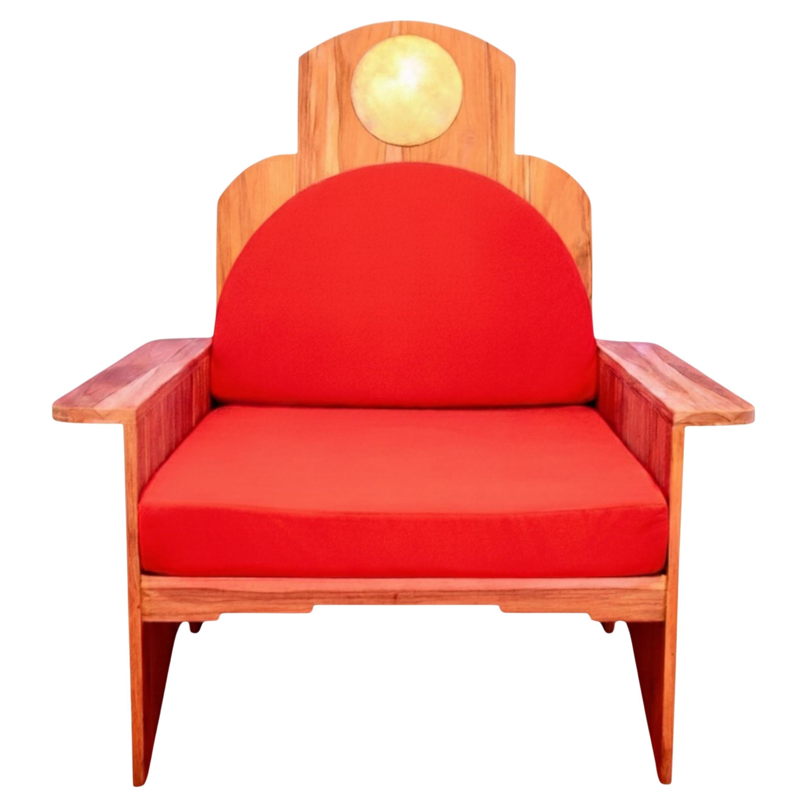 Meditation Chair, Solid Teak, Designed and Handcrafted by Rafael Calvo For Sale