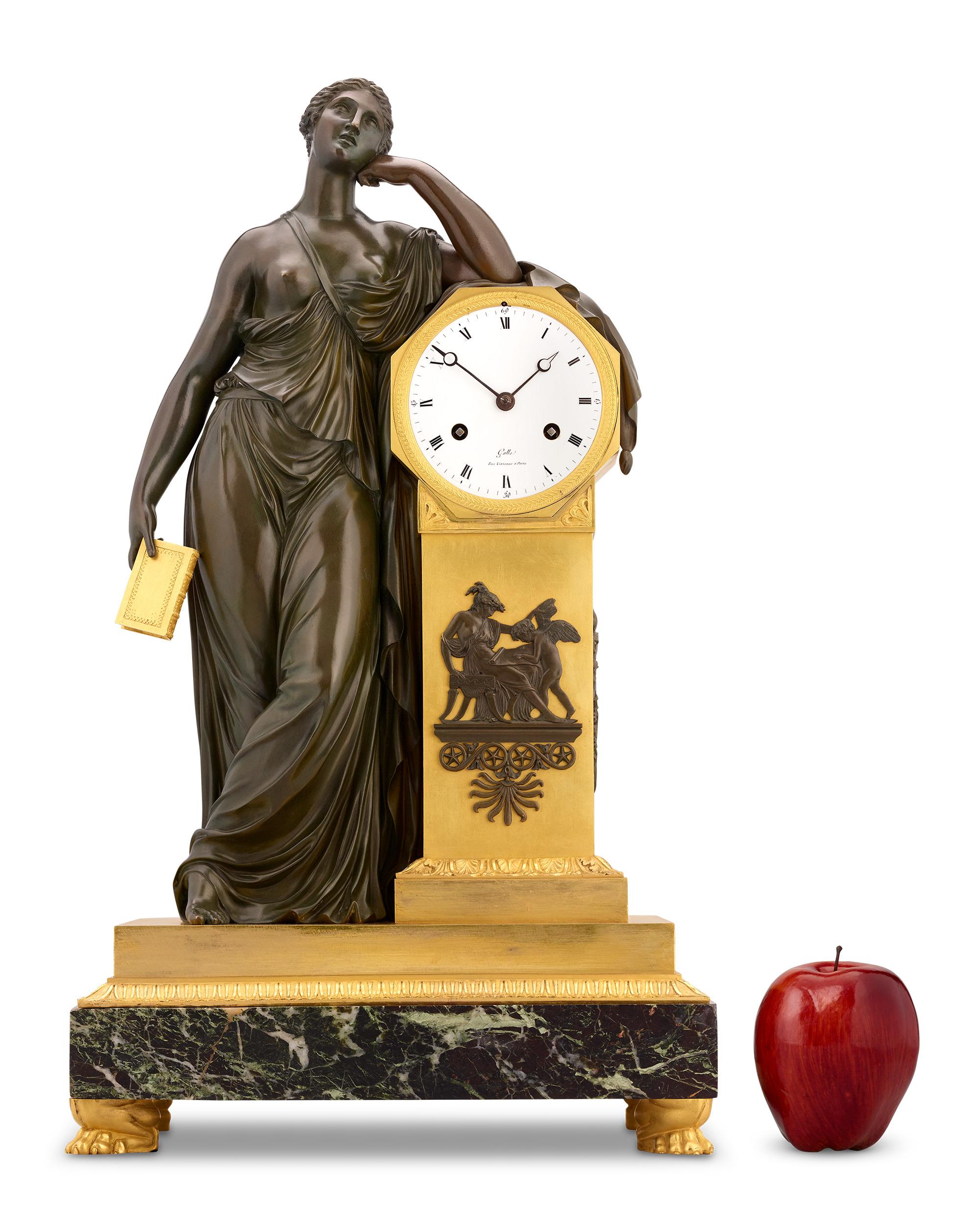 Meditationsuhr im französischen Empire-Stil von Claude Galle (Französisch) im Angebot