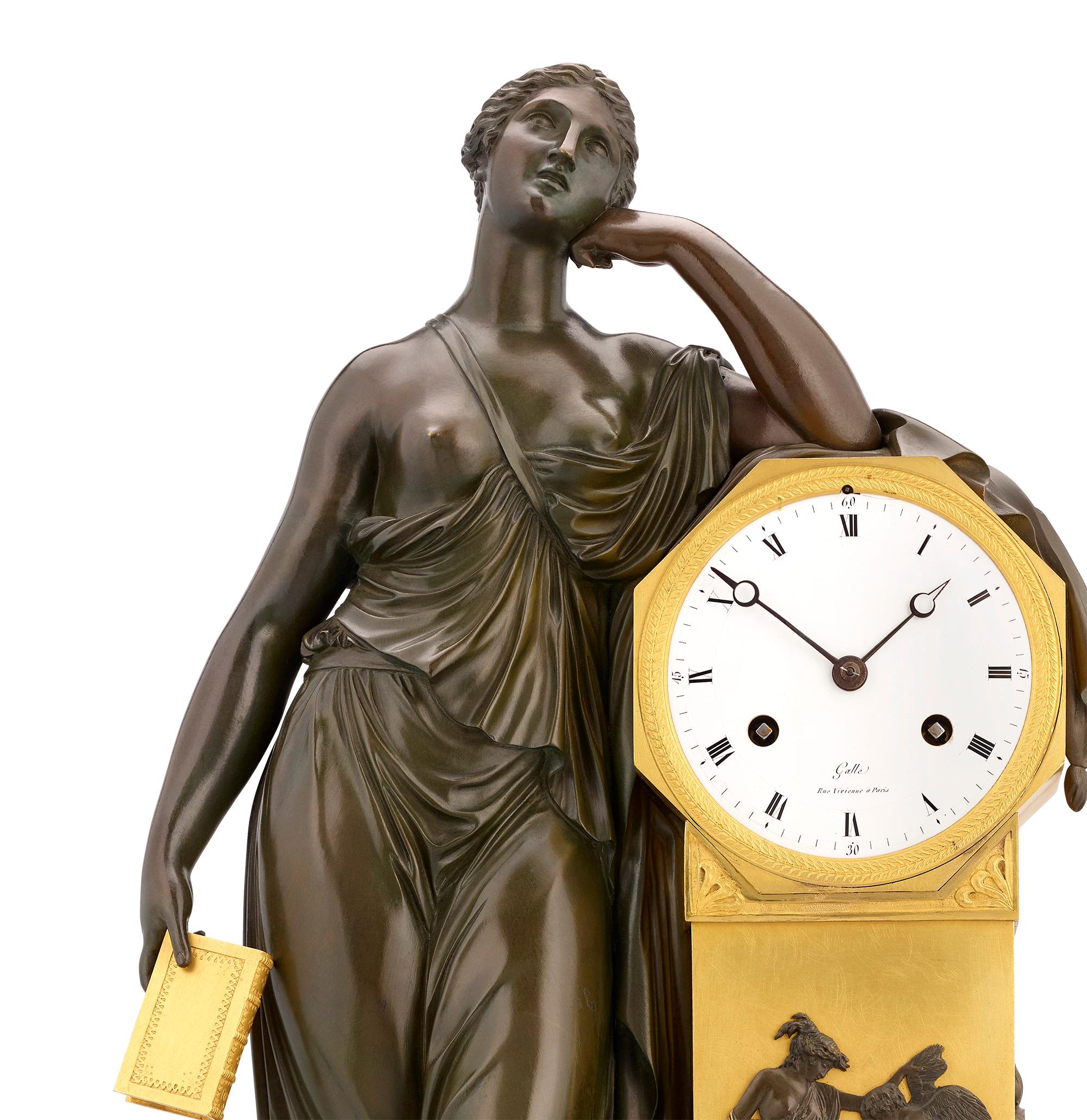 Meditationsuhr im französischen Empire-Stil von Claude Galle (19. Jahrhundert) im Angebot