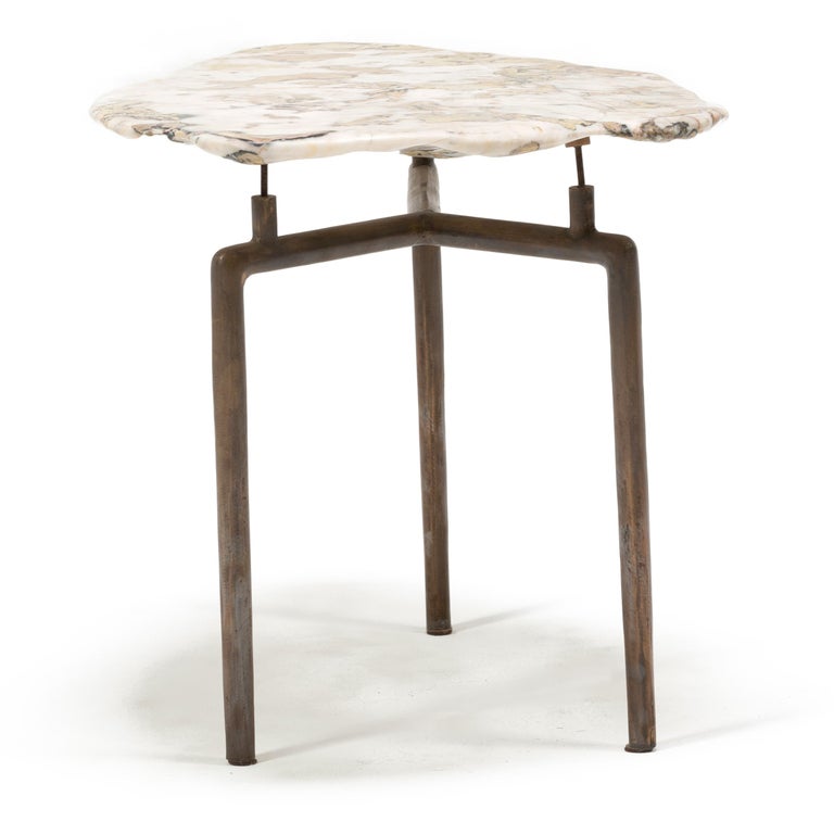 Meditation Stone Top Side Table For Sale at 1stdibs
