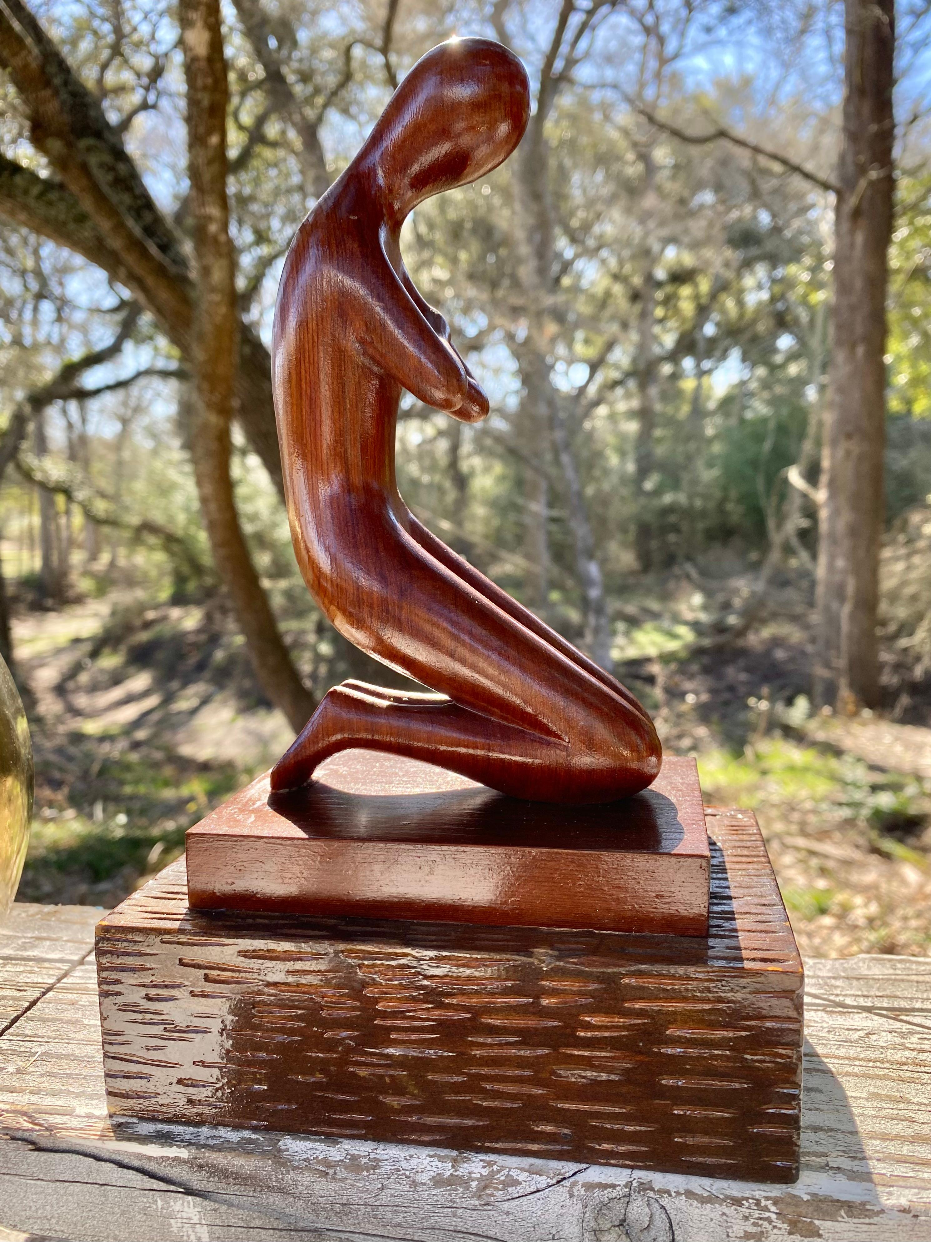 Scultura meditativa in legno intagliato di Viljo Aarnos (Finlandia) in vendita 2