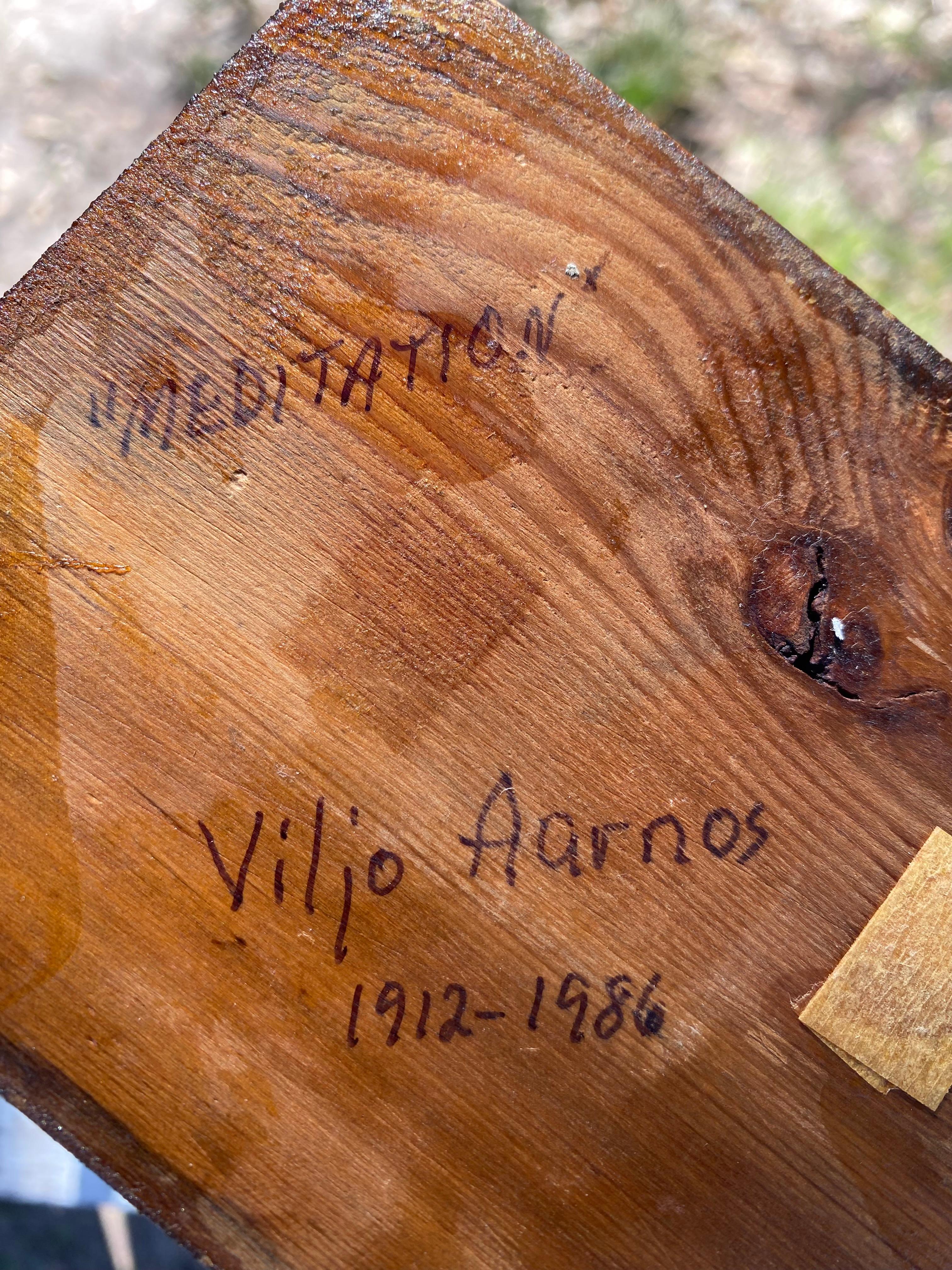 Scultura meditativa in legno intagliato di Viljo Aarnos (Finlandia) in vendita 4