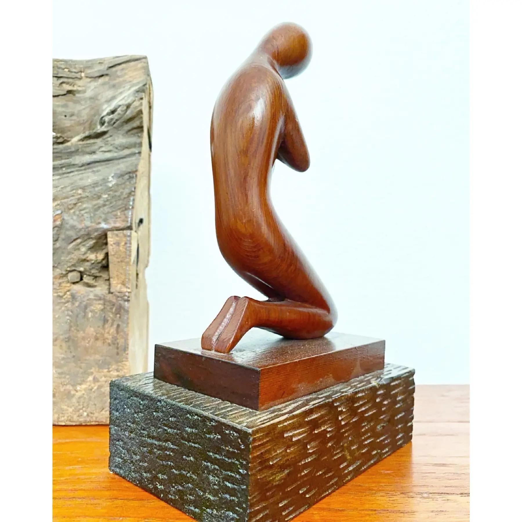 Scultura meditativa in legno intagliato di Viljo Aarnos (Finlandia) in vendita 9