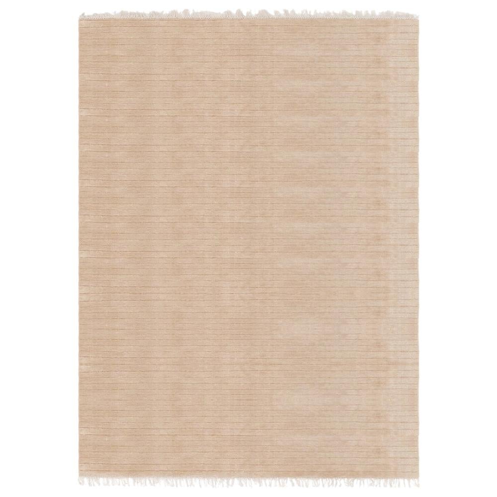 Meditative Lines Customizable Today Weave Rug in Biscuit Small For Sale
