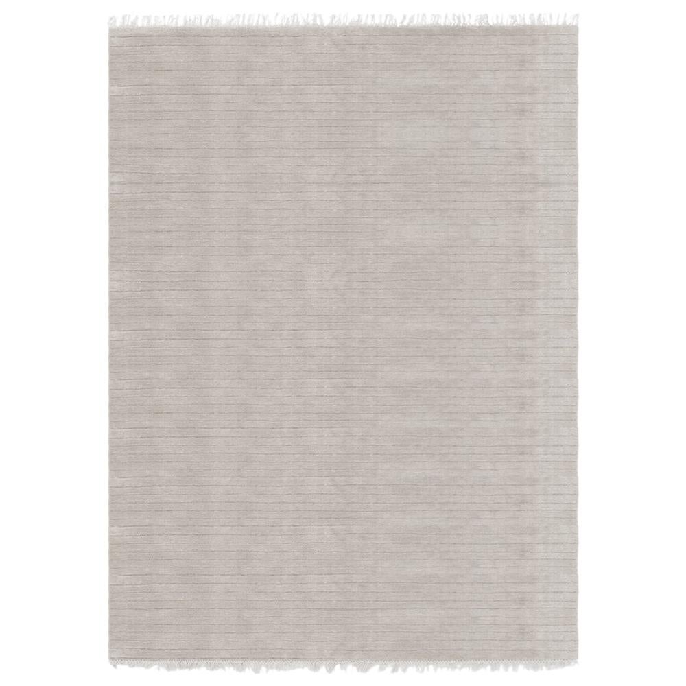 Meditative Lines Customizable Today Weave Rug in Moon Large For Sale