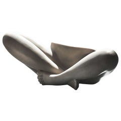 Meditative Pose Legs Bowl Sukhasana Sculpture in Resin and Stone