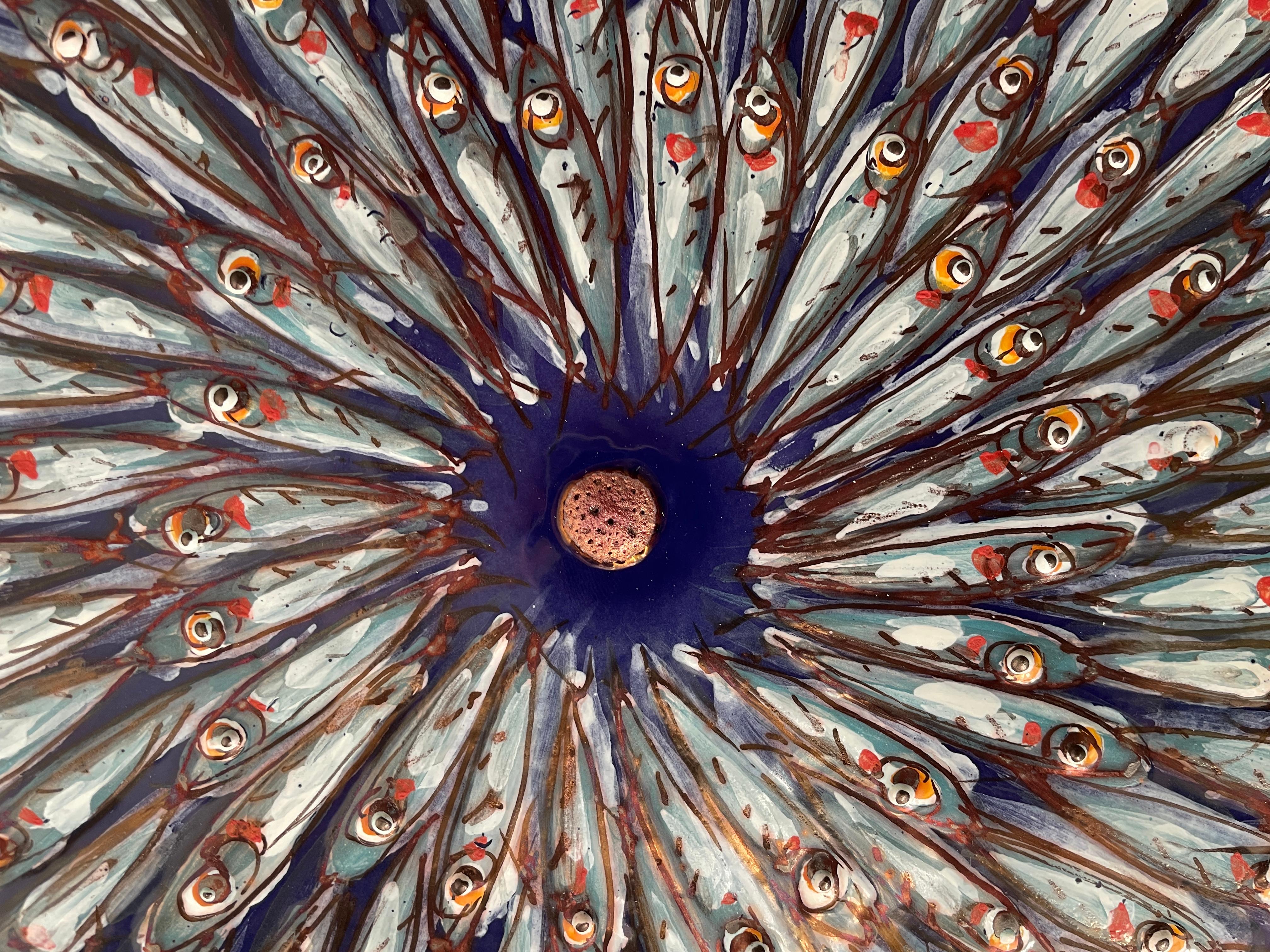 Mediterranea Piatto in ceramica dipinto a mano in maiolica smaltata Italia Contemporanea in vendita 2