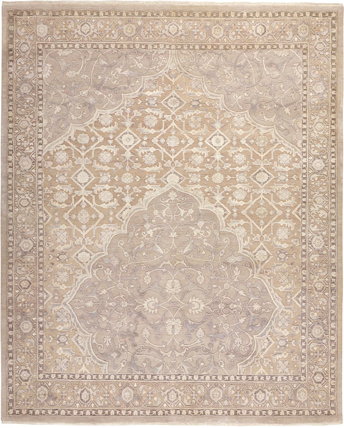A fascinating antique Persian carpet with a commanding presence, this unique and
alluring antique Halvai Bidjar rug is an intriguing coming together of what would
initially seem to be opposing aesthetic camps. In addition to its
