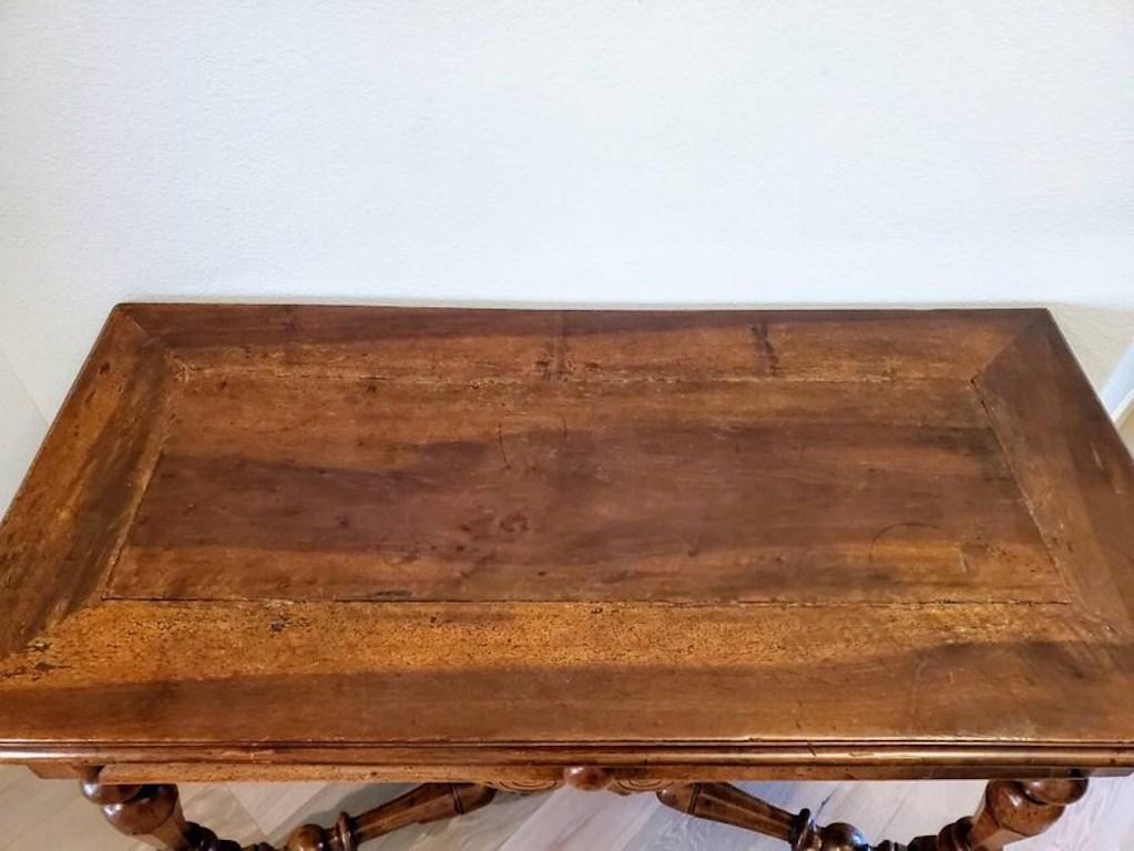 Rustic 18th/19th C. Mediterranean Provincial Louis XIII Carved Walnut Table For Sale 5