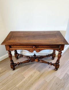 Rustic 18th/19th C. Mediterranean Provincial Louis XIII Carved Walnut Table