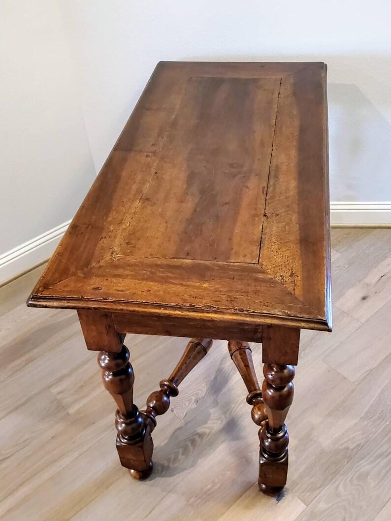 Rustic 18th/19th C. Mediterranean Provincial Louis XIII Carved Walnut Table For Sale 2