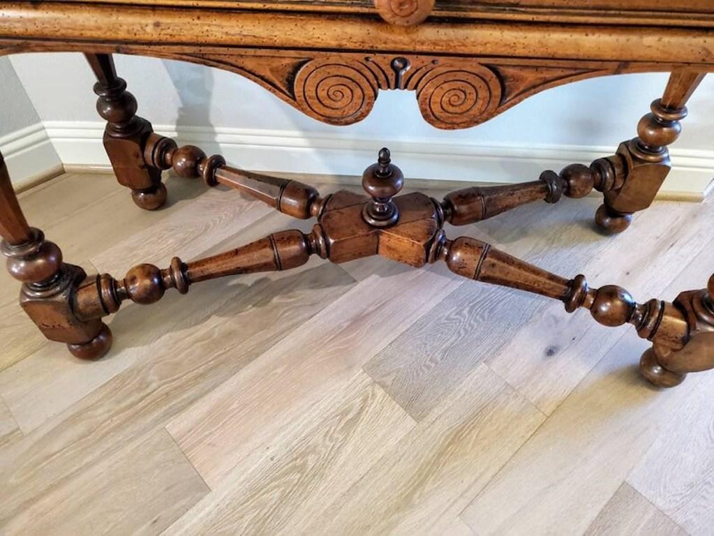 Rustic 18th/19th C. Mediterranean Provincial Louis XIII Carved Walnut Table For Sale 4