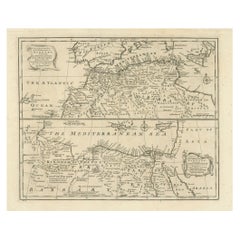 Mediterranean 
Barbary Coast – Elegant 18th Century Map by Bowen, c.1747