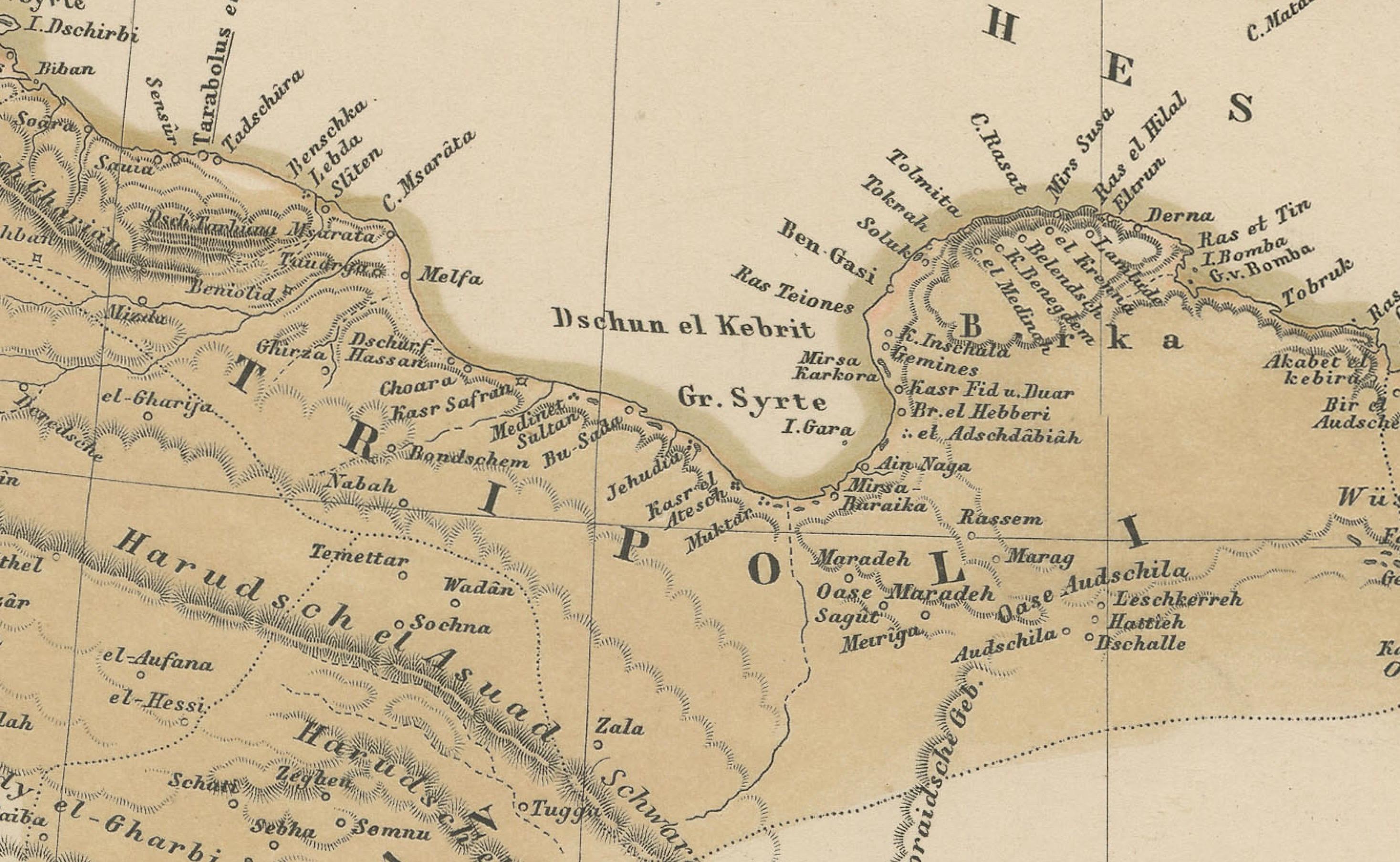 Gravé Carte de la Méditerranée, de la mer Noire et de l'Empire ottoman 1853 en vente