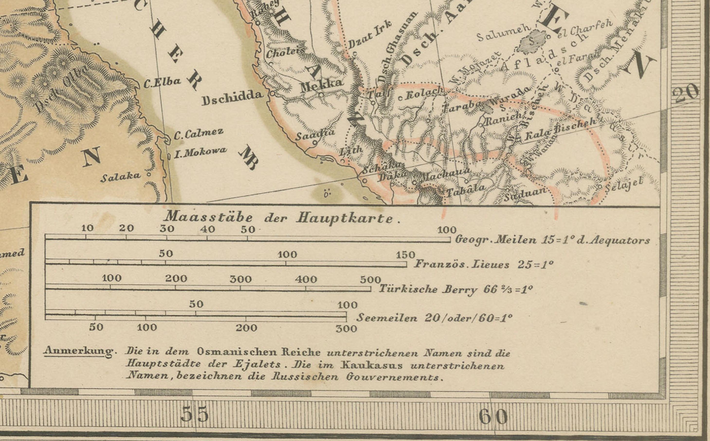 Carte de la Méditerranée, de la mer Noire et de l'Empire ottoman 1853 en vente 1