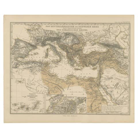 Mediterranean, Black Sea & Ottoman Empire Map 1853