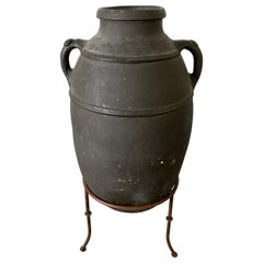Antique Mediterranean Ceramic Olive Oil Storage Jar