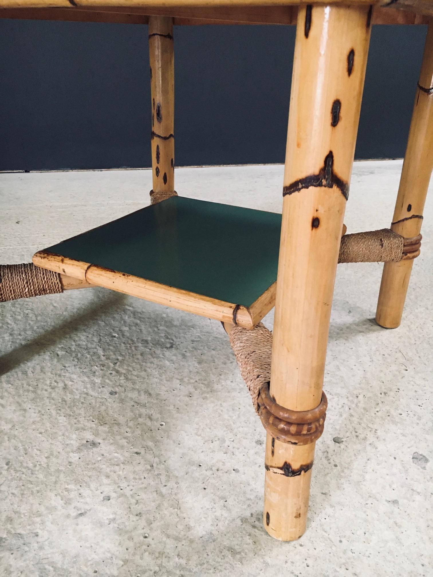Mediterranean Design Bamboo Side Table, France 1950's For Sale 5
