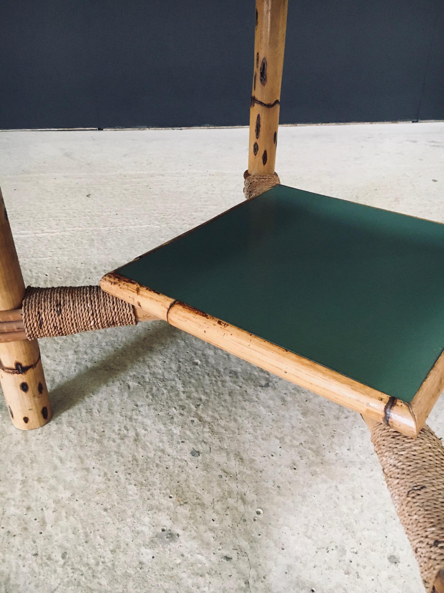 Mediterranean Design Bamboo Side Table, France 1950's For Sale 6