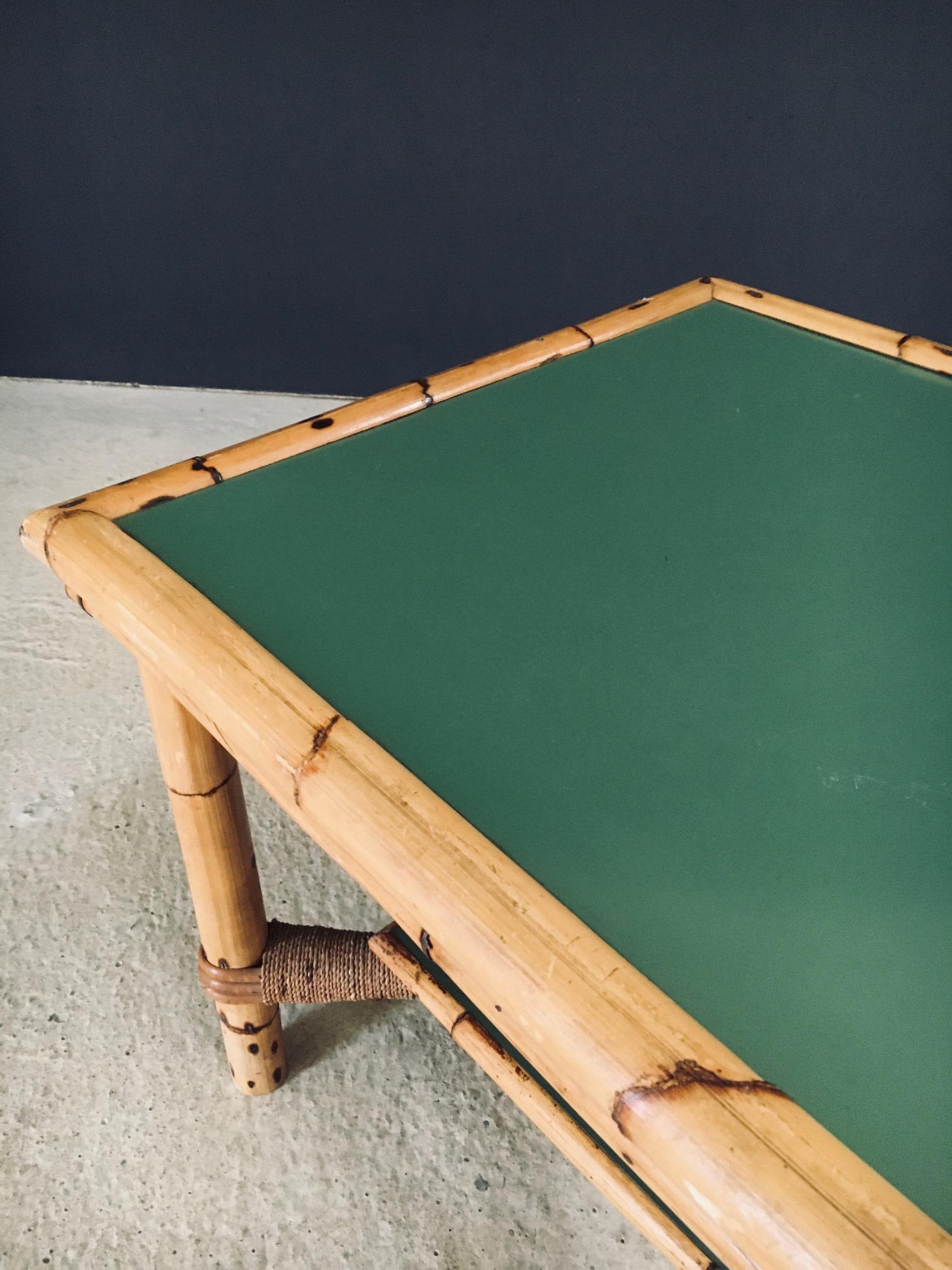 Mediterranean Design Bamboo Side Table, France 1950's For Sale 8
