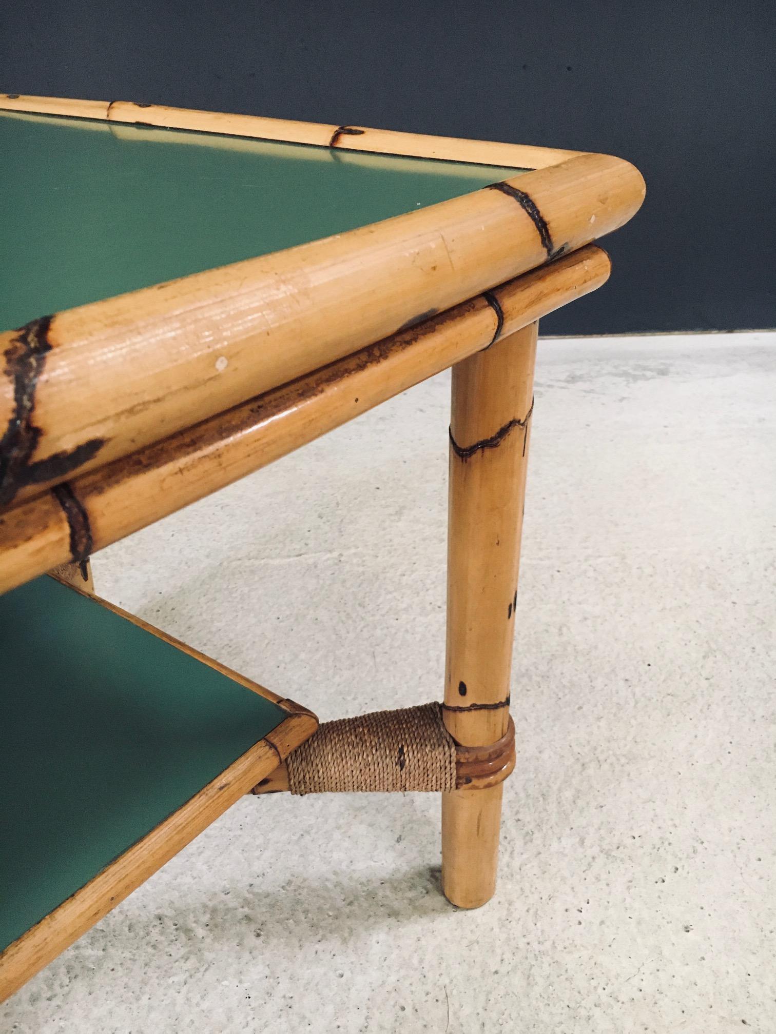 Mediterranean Design Bamboo Side Table, France 1950's For Sale 10