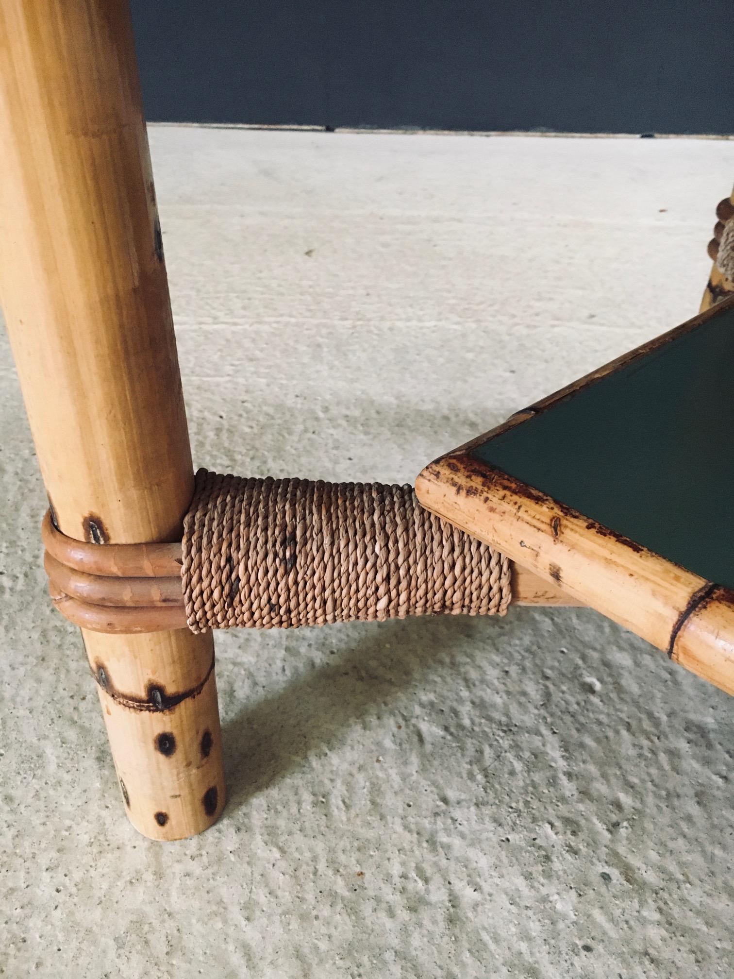 Mediterranean Design Bamboo Side Table, France 1950's For Sale 12