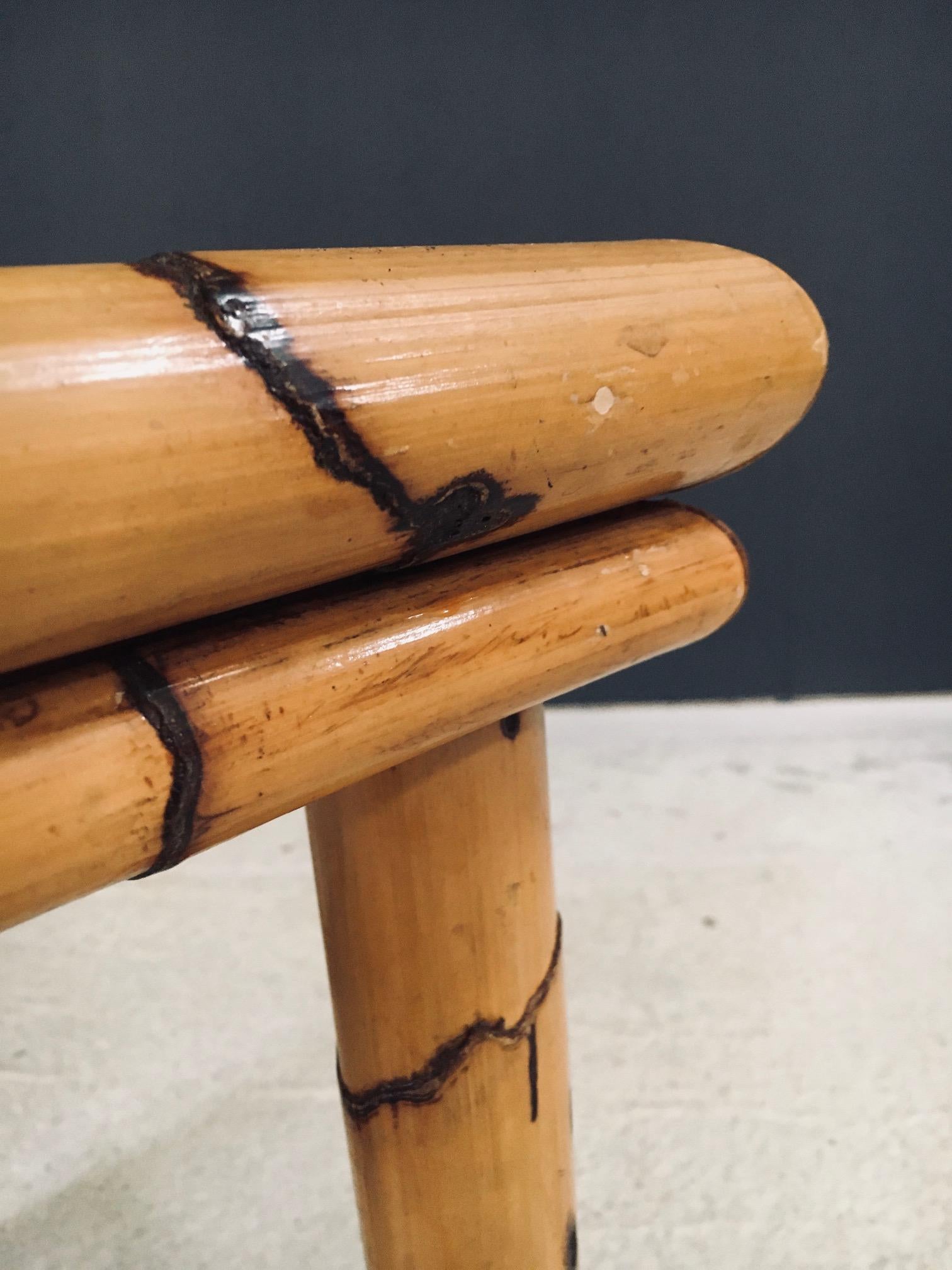 Mediterranean Design Bamboo Side Table, France 1950's For Sale 13
