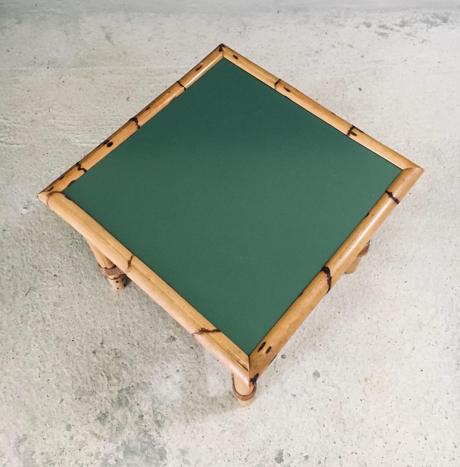 Mediterranean Design Bamboo Side Table, France 1950's For Sale 14