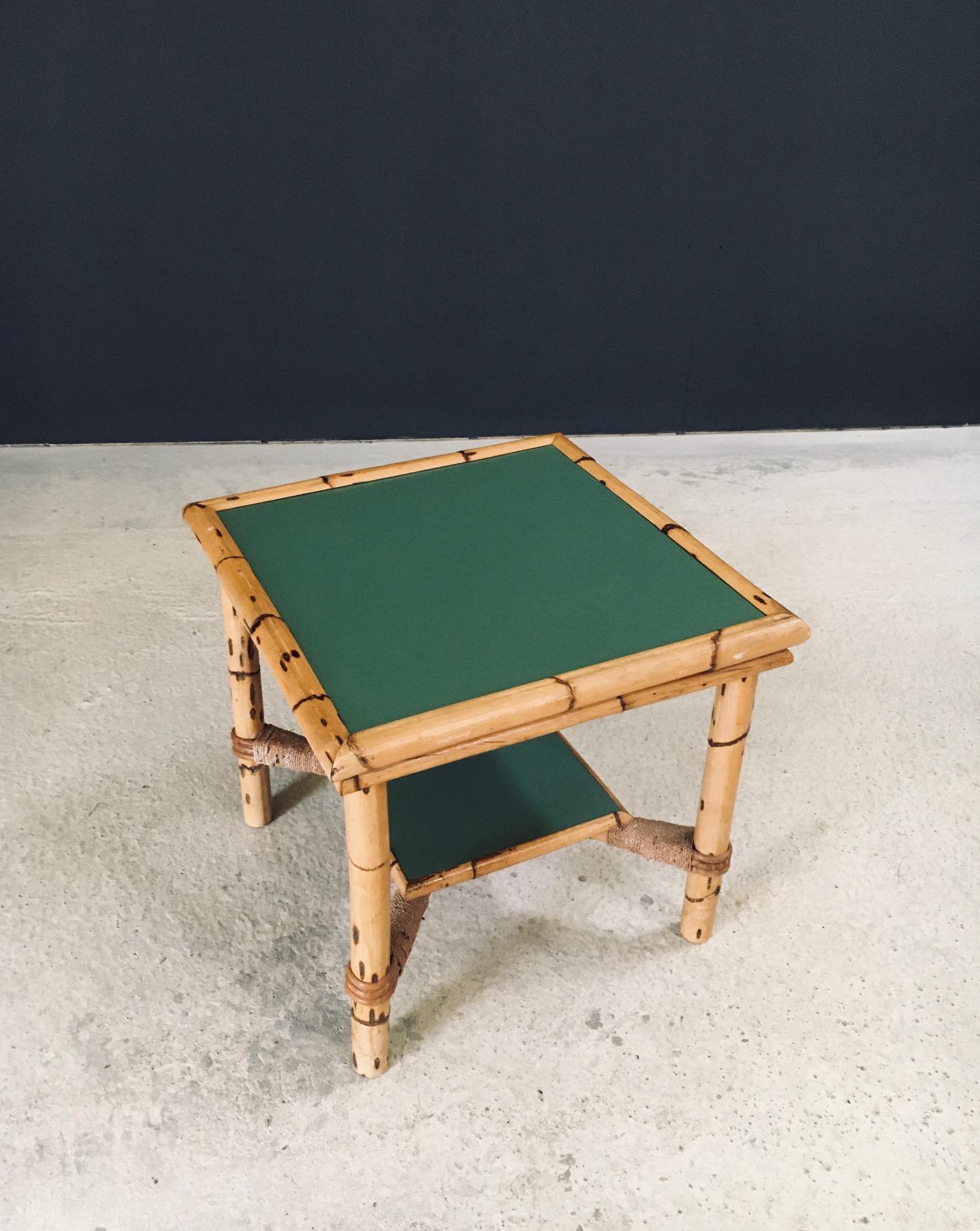 Mediterranean Design Bamboo Side Table, France 1950's In Good Condition For Sale In Oud-Turnhout, VAN