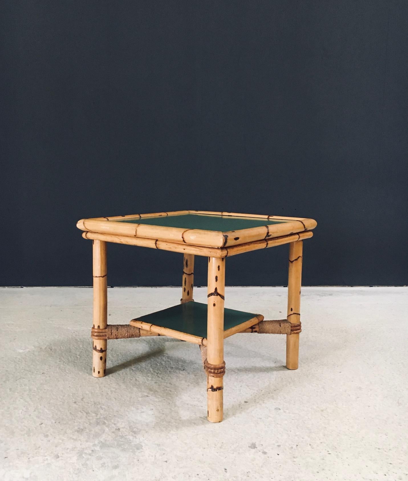 Mediterranean Design Bamboo Side Table, France 1950's For Sale 1