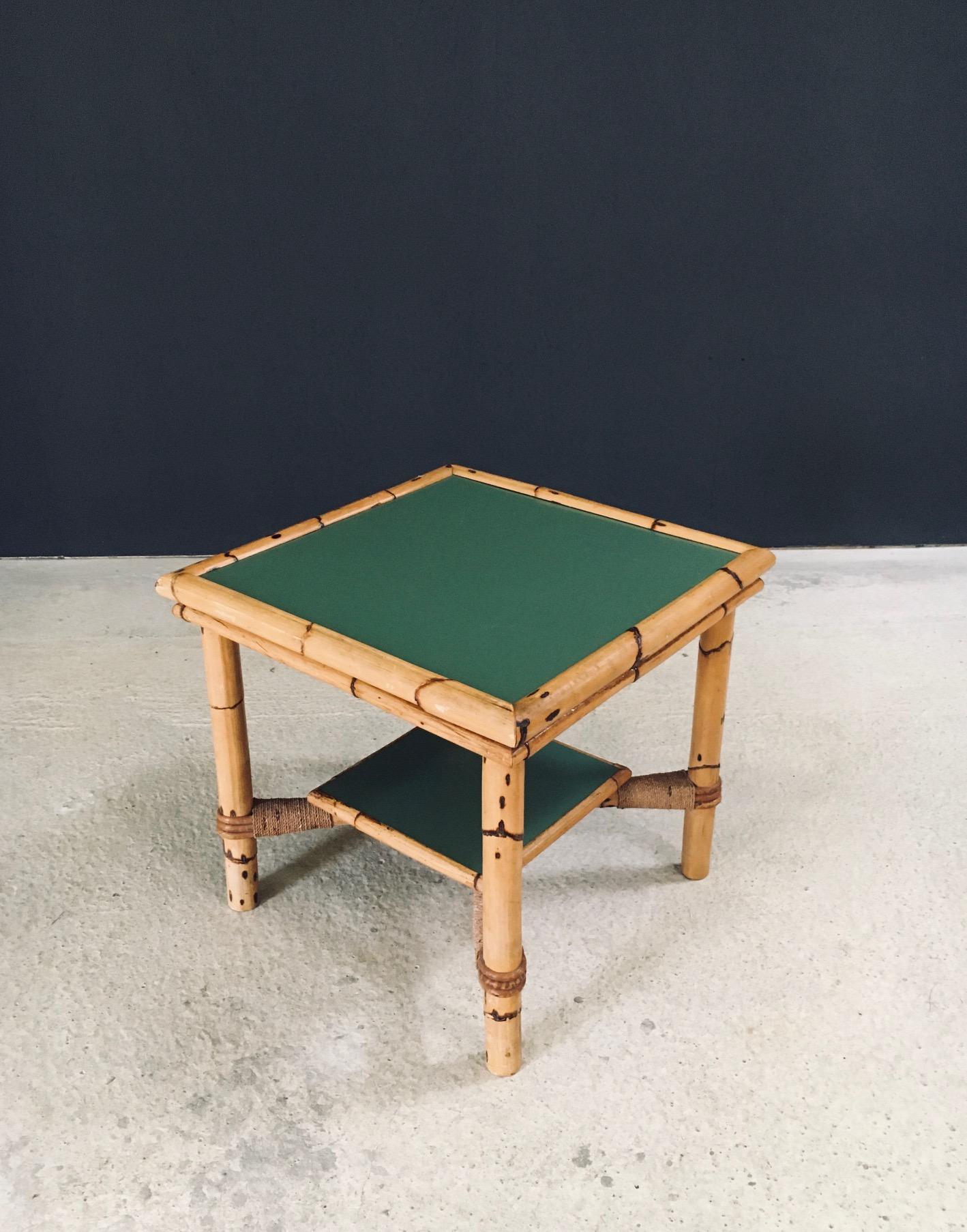 Mediterranean Design Bamboo Side Table, France 1950's For Sale 2