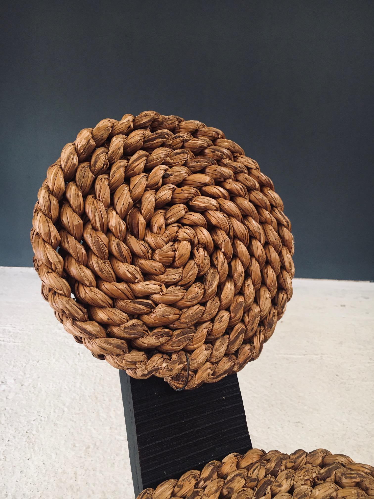 Mediterranean Design Tripod Side Chairs Stools by Audoux Minet, France 1950's in vendita 12